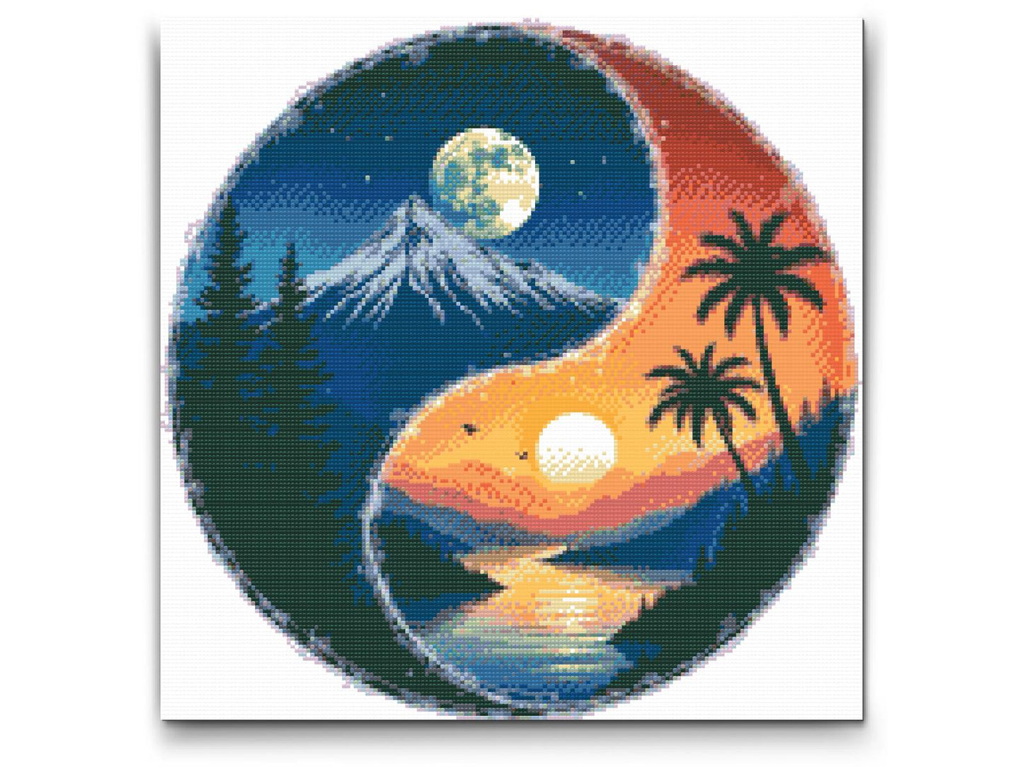 Diamond Painting - Yin Yang Sol og Måne