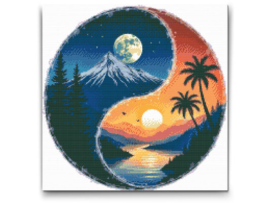 Diamond Painting - Yin Yang Sol og Måne