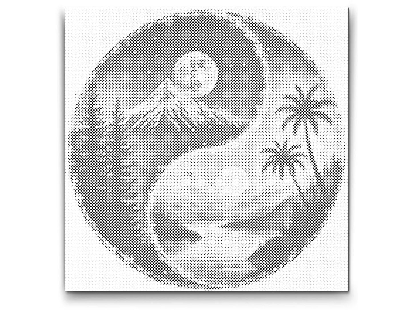 Mal-med-prikker -  Yin Yang Sol og Måne