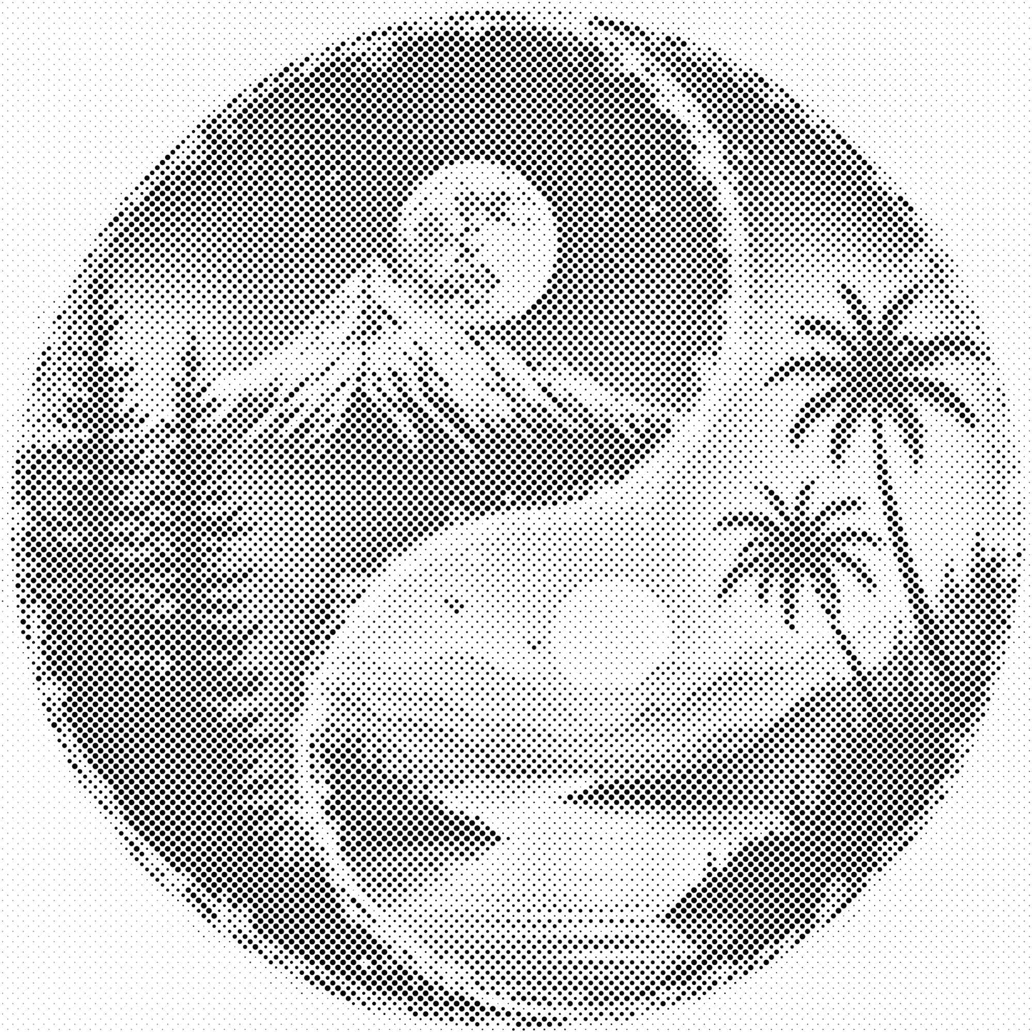 Mal-med-prikker -  Yin Yang Sol og Måne