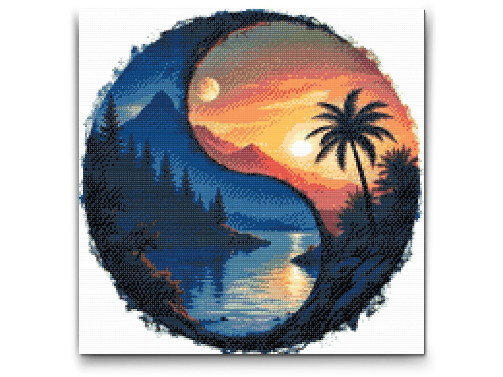 Diamond Painting - Yin Yang Sol og Måne 2