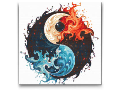 Diamond Painting - Jin Jang - Vand og Ild