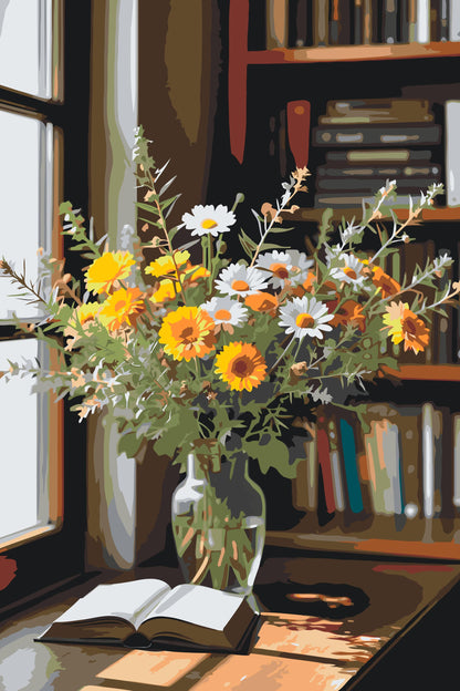 Paint by Numbers - Buket engblomster