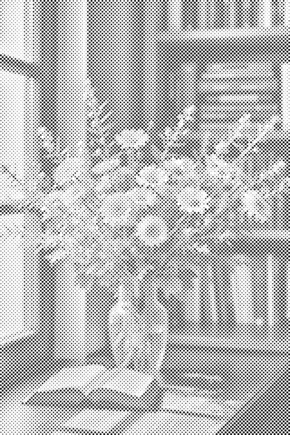Mal-med-prikker -  Buket engblomster