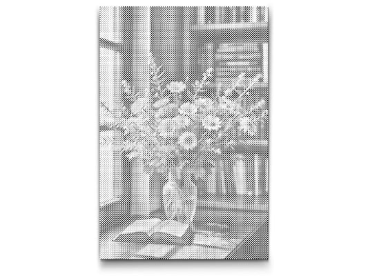 Mal-med-prikker -  Buket engblomster