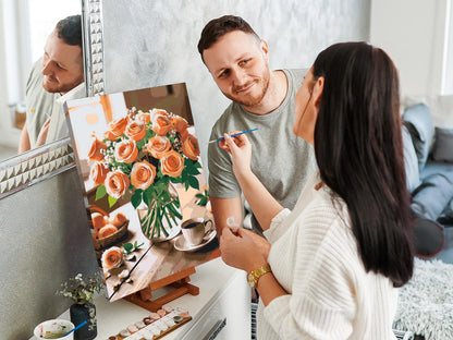Paint by Numbers - Buket roser i en vase