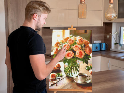 Diamond Painting - Buket roser i en vase
