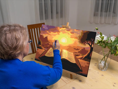 Paint by Numbers - Bibelen ved solnedgang
