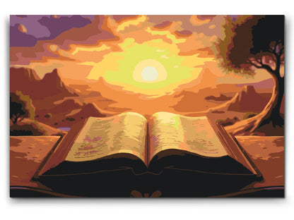 Paint by Numbers - Bibelen ved solnedgang