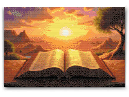 Diamond Painting - Bibelen ved solnedgang