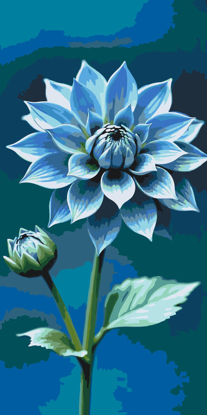 Paint by Numbers - Blå blomst