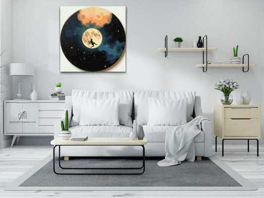 Diamond Painting - Vinylplade – Swing by the moon