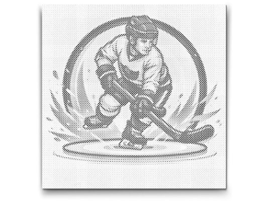 Mal-med-prikker -  Hockeyspiller