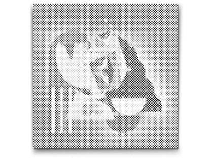 Mal-med-prikker -  Illustration - Kubistisk kvinde