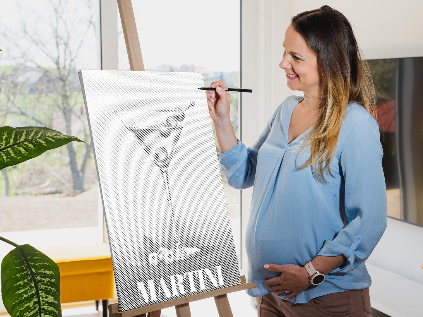 Mal-med-prikker -  Martini