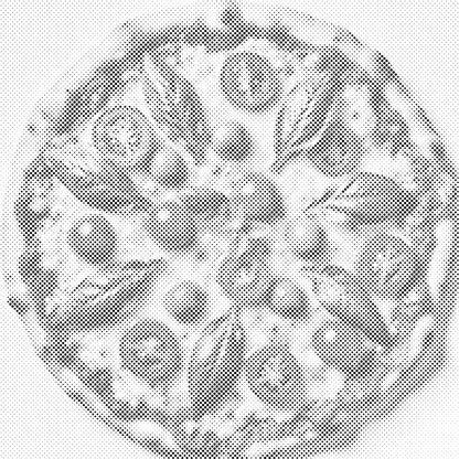 Mal-med-prikker -  Pizza