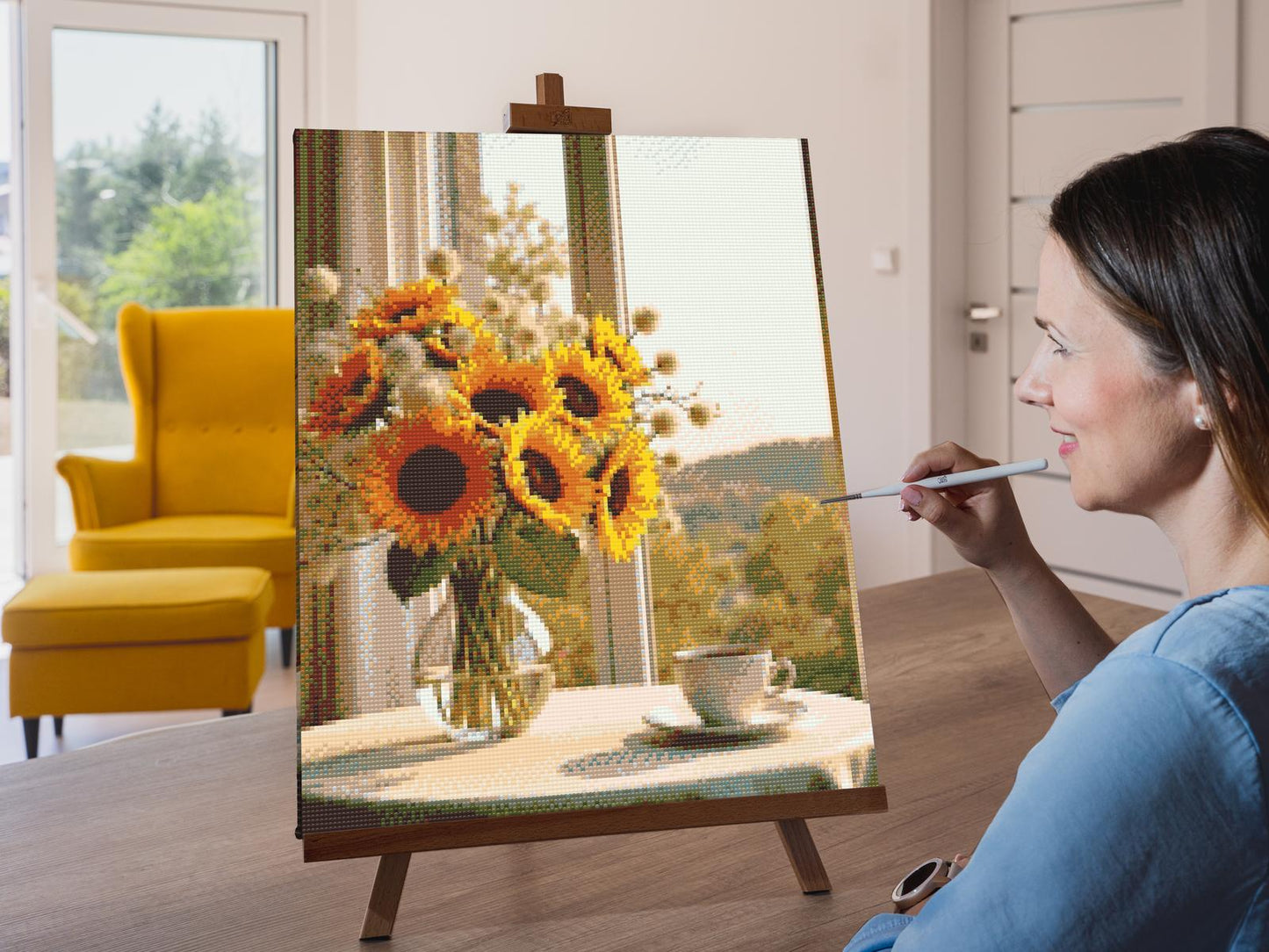 Diamond Painting - Solsikker i en vase