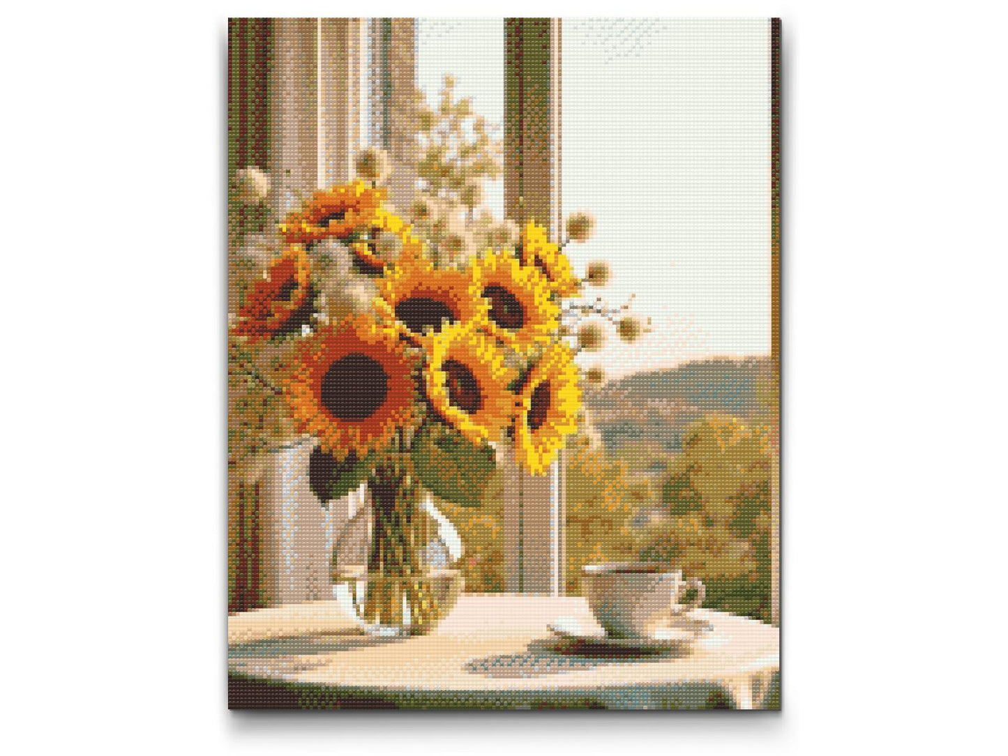Diamond Painting - Solsikker i en vase