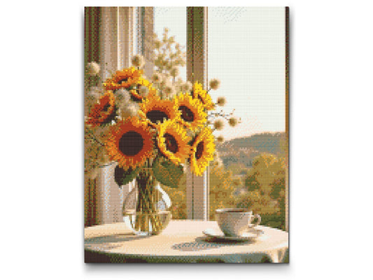 Diamond Painting - Solsikker i en vase