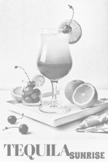 Mal-med-prikker -  Tequila solopgang
