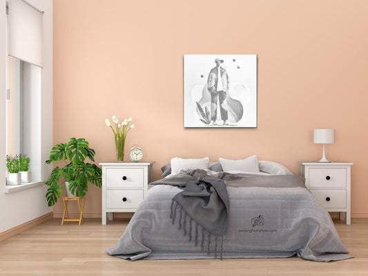 Mal-med-prikker -  Illustration - Futuristisk mand