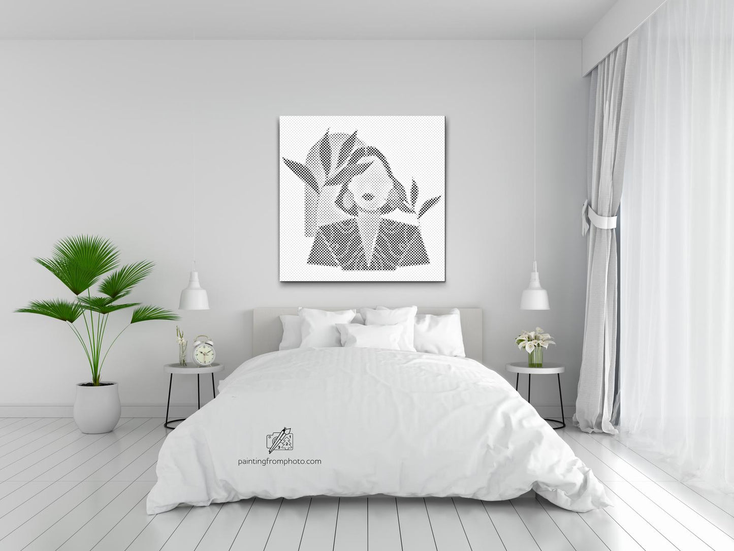 Mal-med-prikker -  Illustration - Moderne kvinde