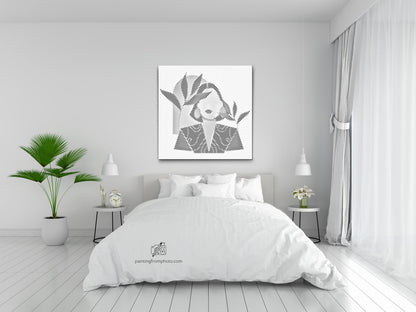 Mal-med-prikker -  Illustration - Moderne kvinde