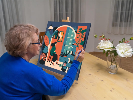 Paint by Numbers - Illustration - Kvinde i lejligheden