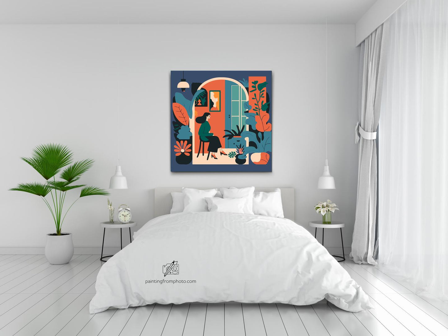 Paint by Numbers - Illustration - Kvinde i lejligheden