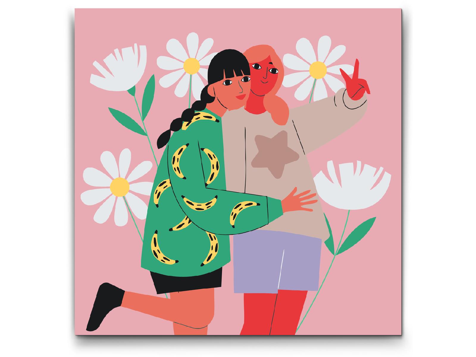 Paint by Numbers - Illustration - Bedste venner