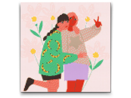 Diamond Painting - Illustration - Bedste venner