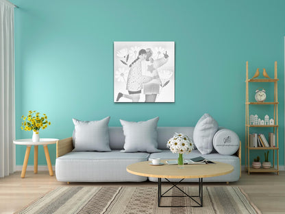 Mal-med-prikker -  Illustration - Bedste venner