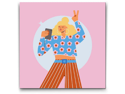Paint by Numbers - Illustration - Blond kvinde