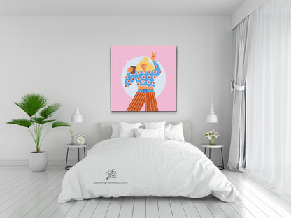Paint by Numbers - Illustration - Blond kvinde