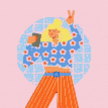 Diamond Painting - Illustration - Blond kvinde