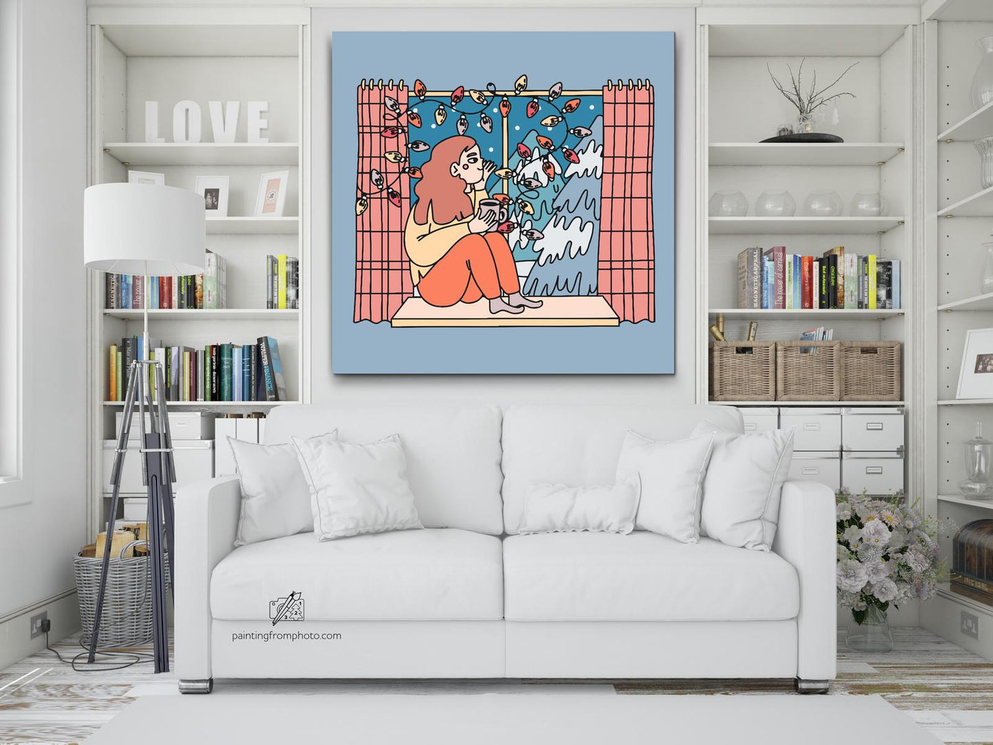 Paint by Numbers - Illustration - Kaffe ved vinduet