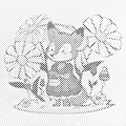 Mal-med-prikker -  Illustration - Ræv med håndtaske