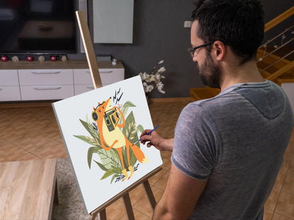 Paint by Numbers - Illustration - Ræv med en radio