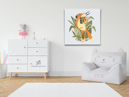 Paint by Numbers - Illustration - Ræv med en radio