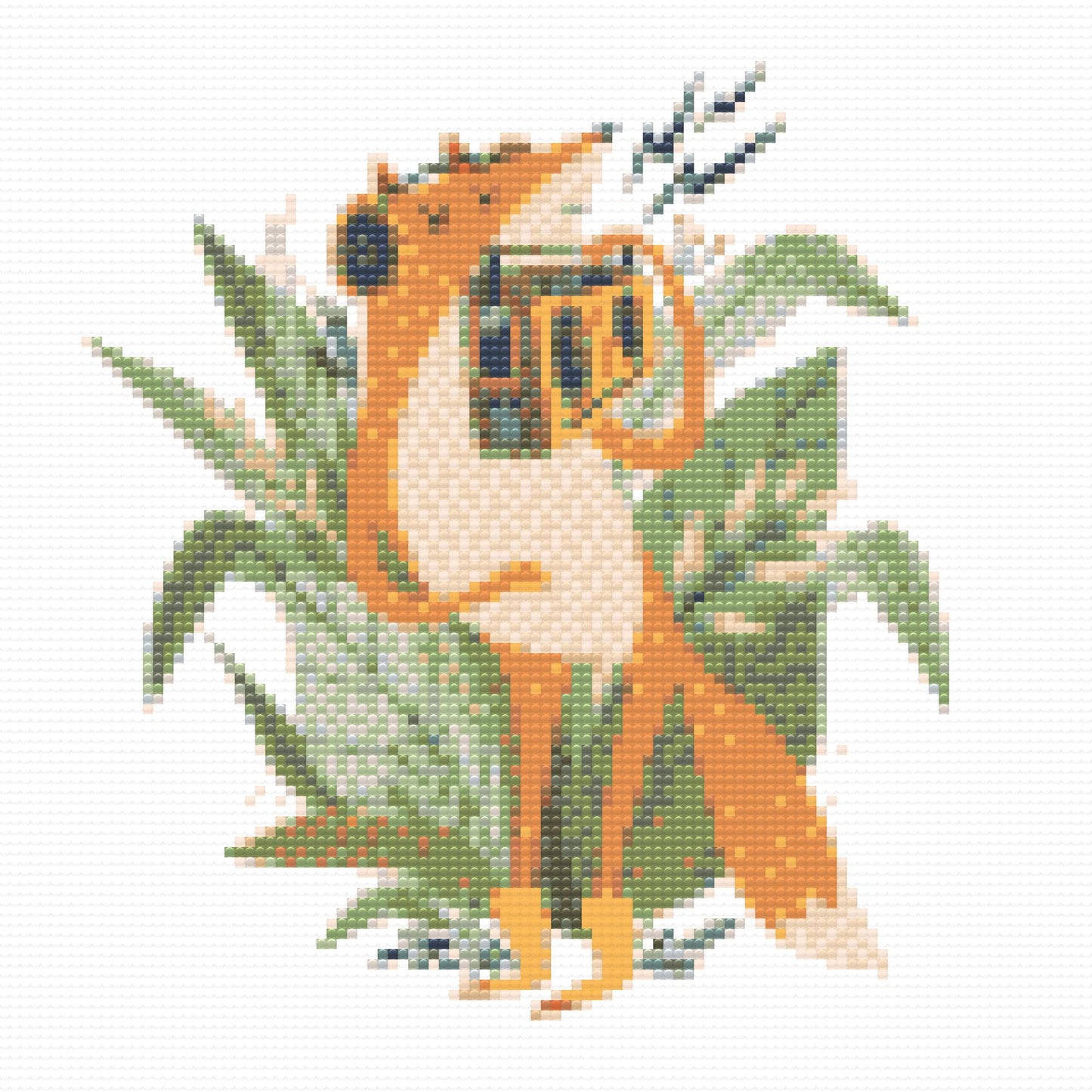 Diamond Painting - Illustration - Ræv med en radio