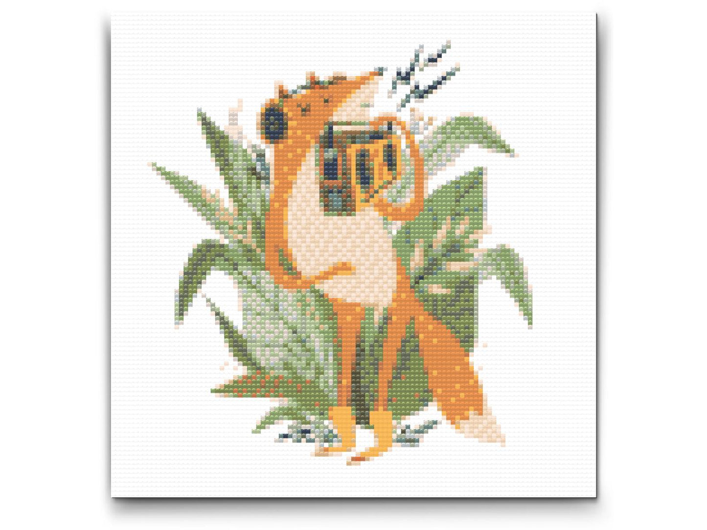 Diamond Painting - Illustration - Ræv med en radio