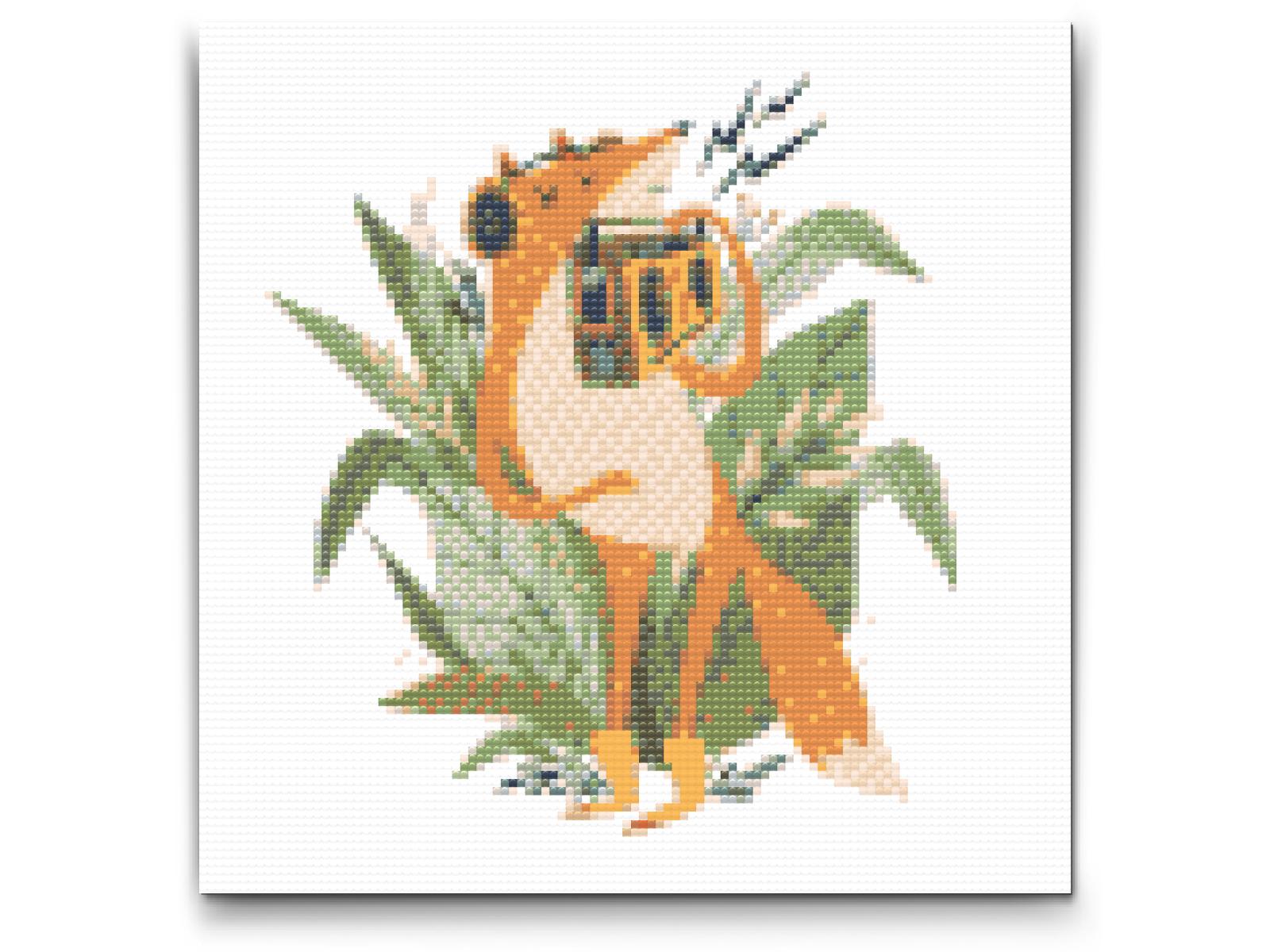 Diamond Painting - Illustration - Ræv med en radio