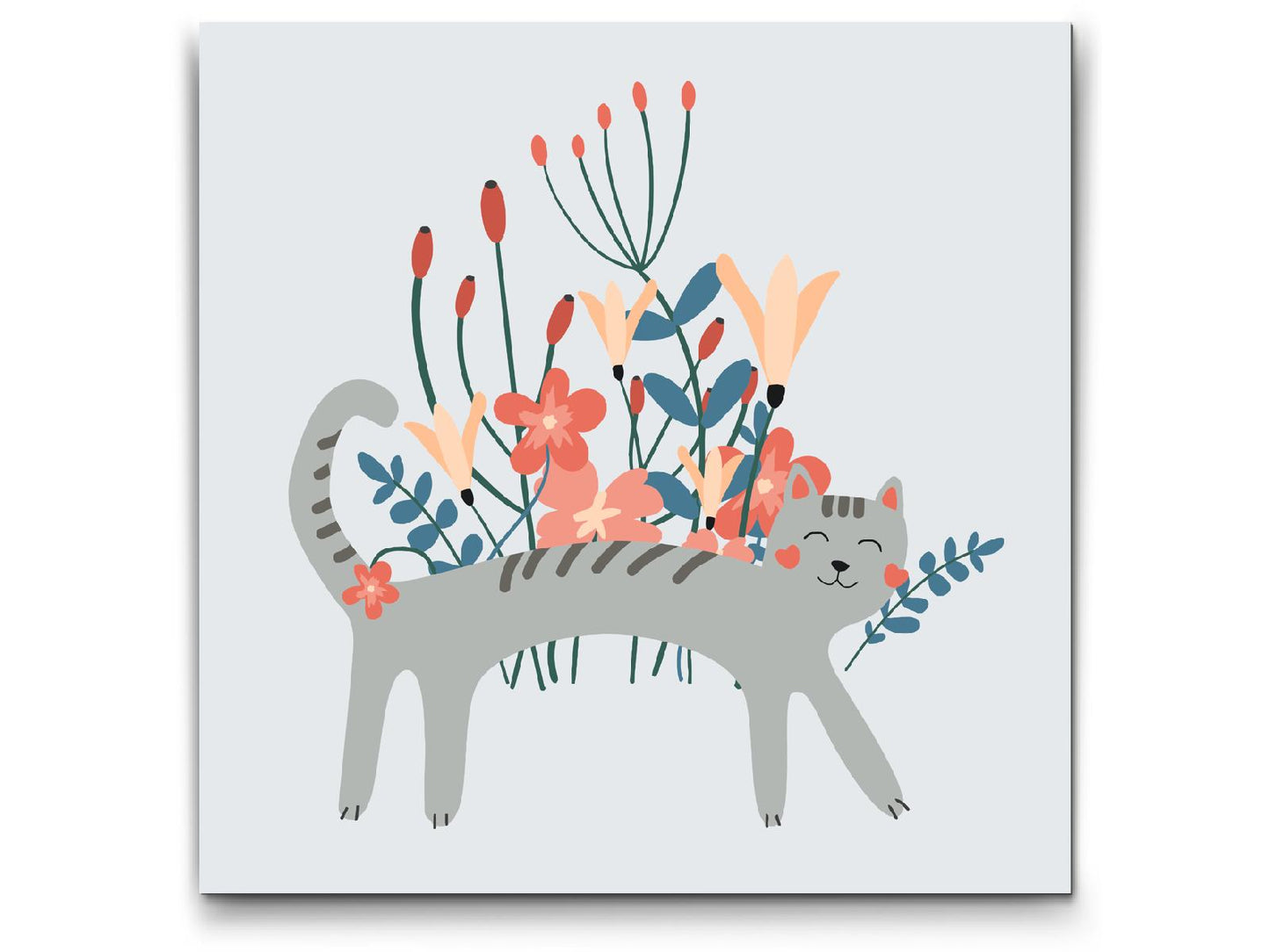 Paint by Numbers - Illustration - Grå kat