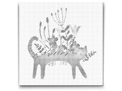 Mal-med-prikker -  Illustration - Grå kat