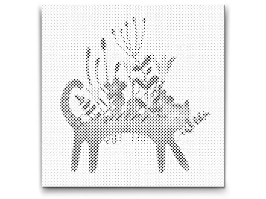 Mal-med-prikker -  Illustration - Grå kat