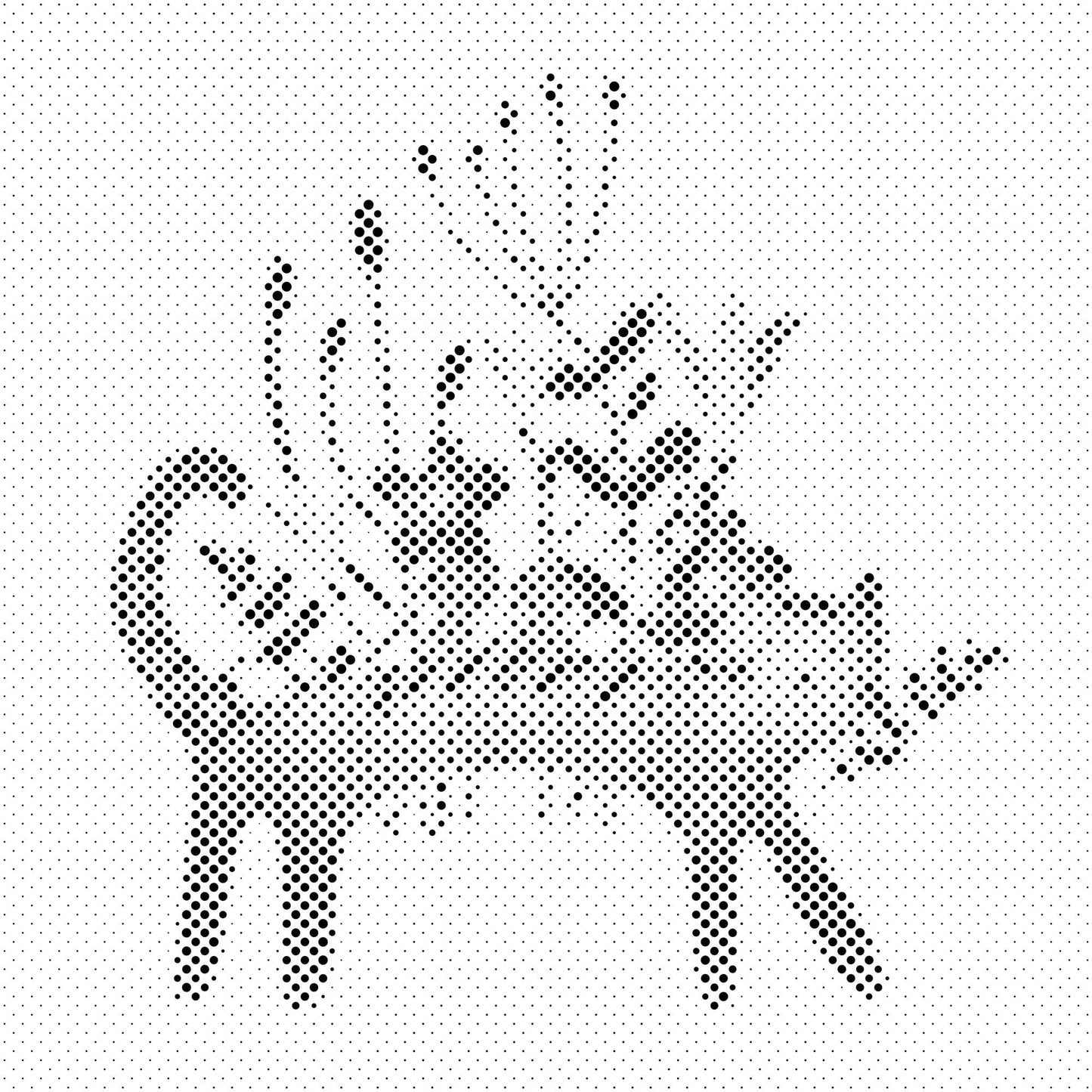 Mal-med-prikker -  Illustration - Grå kat