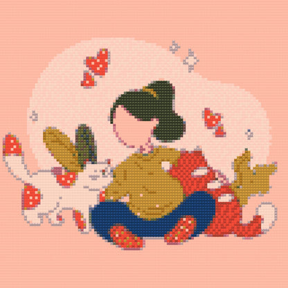 Diamond Painting - Illustration - Kærlighed til katte
