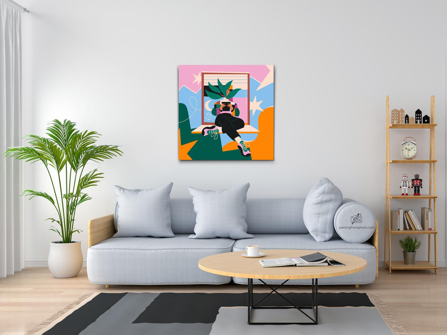 Paint by Numbers - Illustration - Pige ved vinduet