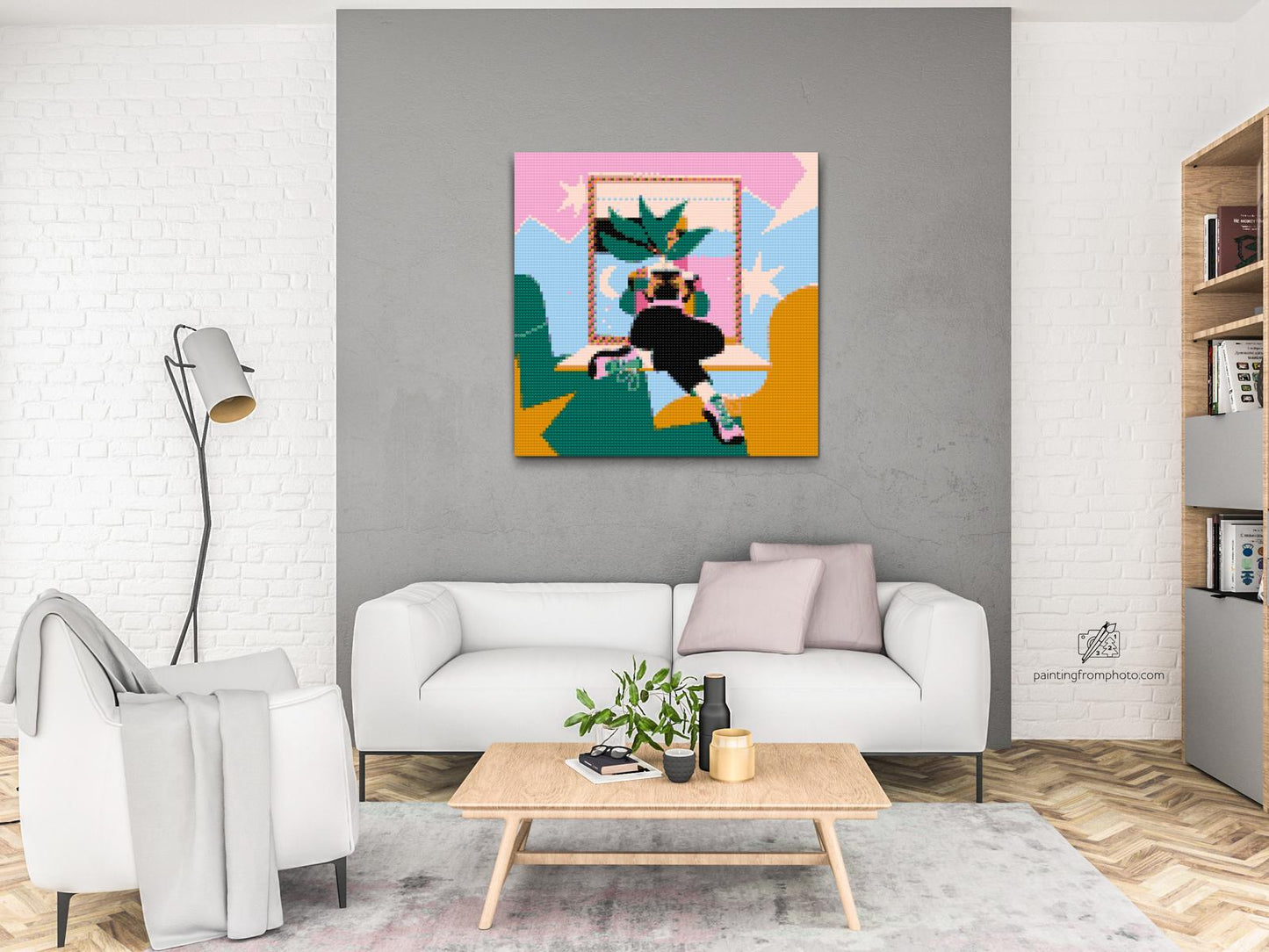 Diamond Painting - Illustration - Pige ved vinduet