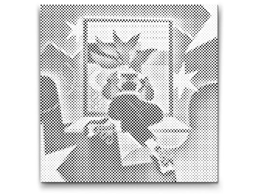 Mal-med-prikker -  Illustration - Pige ved vinduet